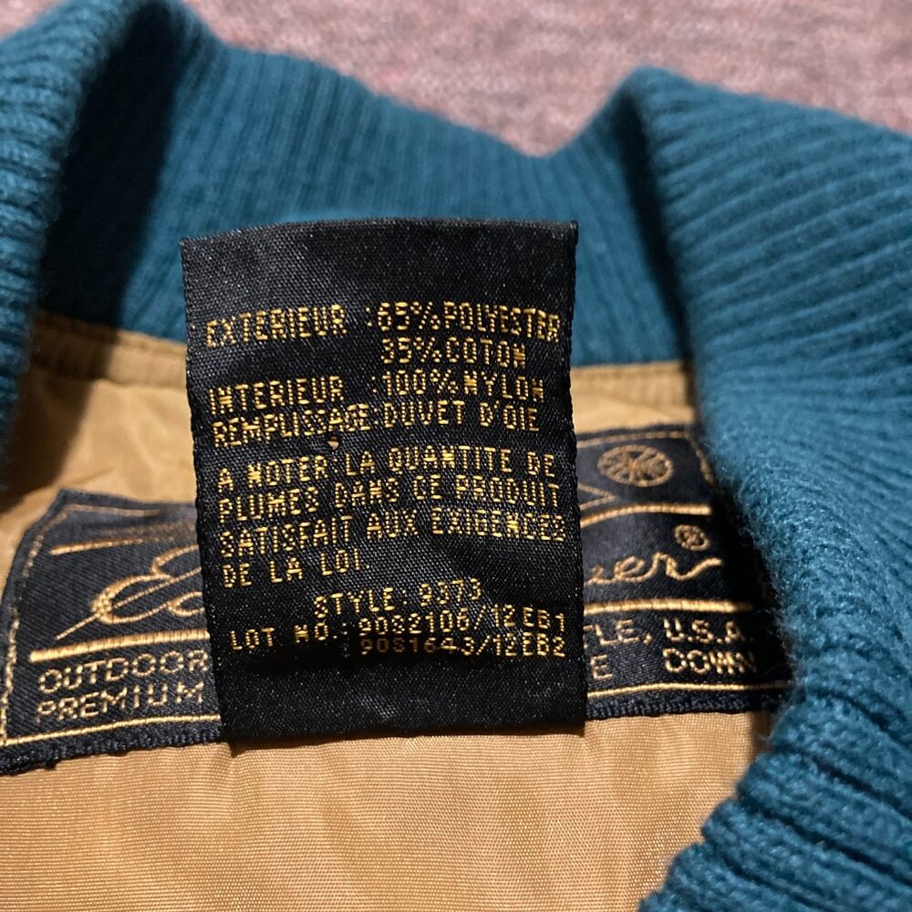 Vintage Eddie Bauer Downlight Men’s Medium Vest Puffer Quilted Outdoors Teal - Picture 4 of 9